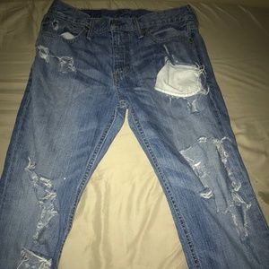 Distressed Light Blue Jeans